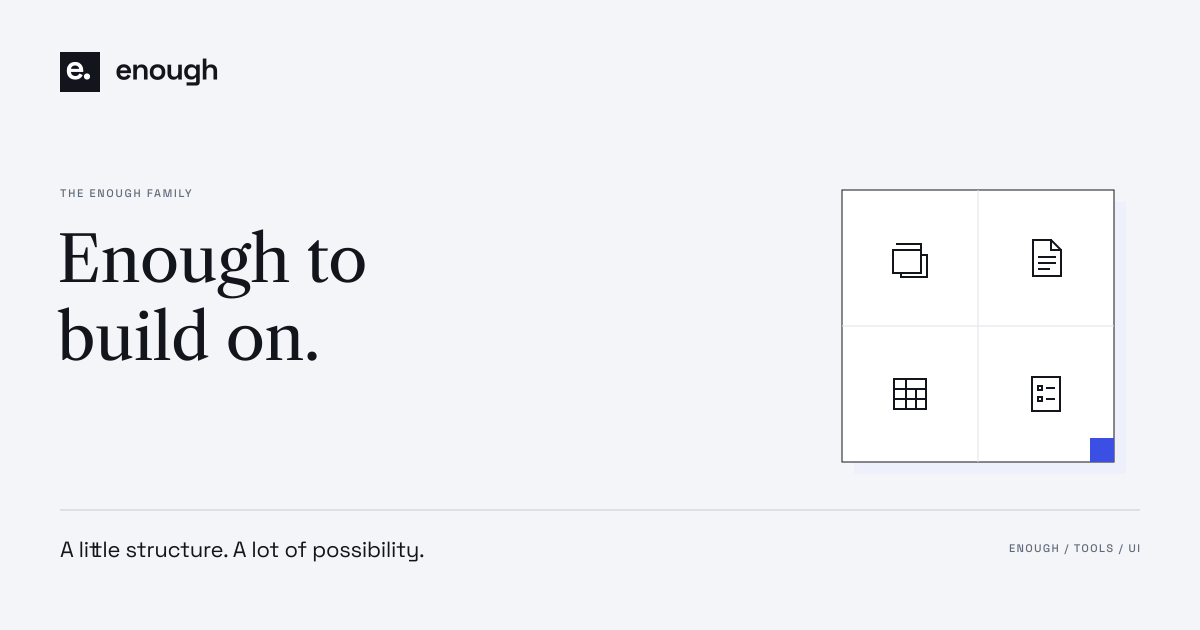 Enough social card: Enough to build on.